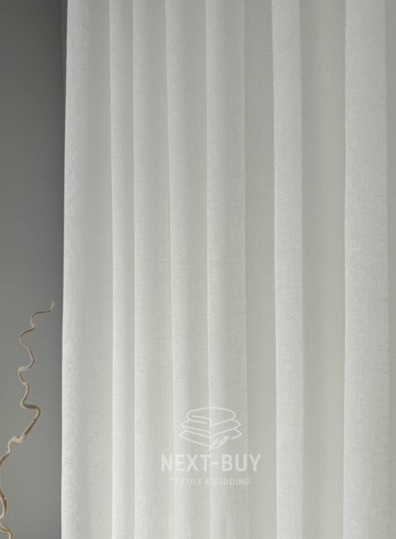 Тюль однотонний кремовий льон Linen Whisper Cream Туреччина