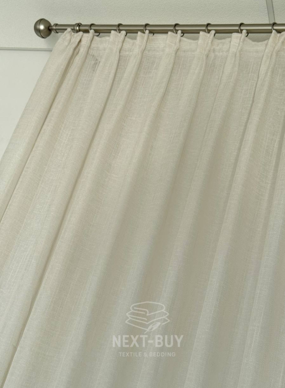 Тюль льон бежевий з люрексовою ниткою Blue Shade Bej Туреччина