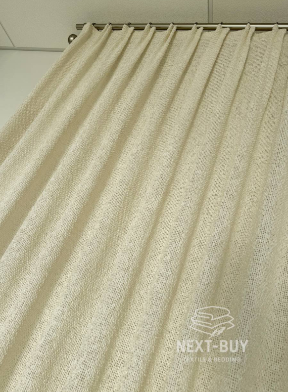Тюль Boho фактурний льон — сітка Soft Weave Linen Beige Elegance Італія