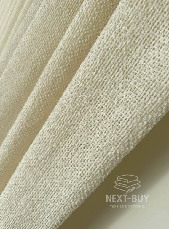 Тюль Boho фактурний льон — сітка Soft Weave Linen Beige Elegance Італія