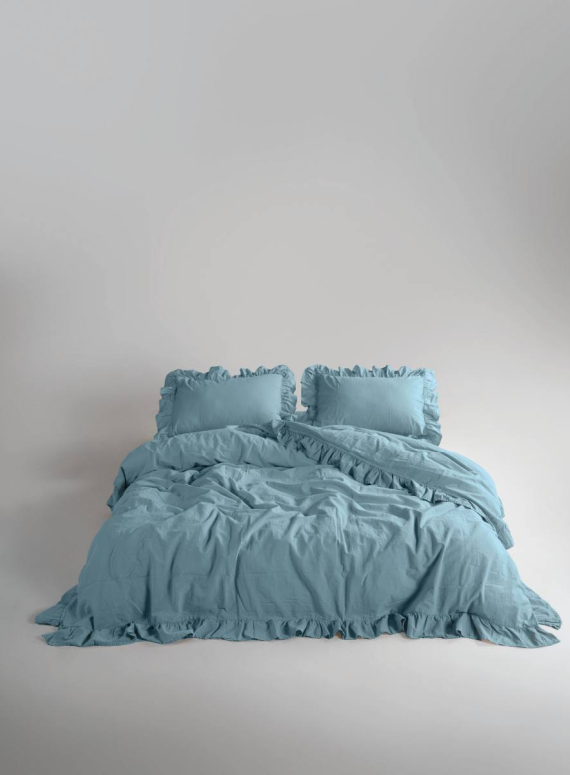 Эксклюзивное постельное белье Limasso Exclusive  Mineral blue 200x220 из вареного хлопка