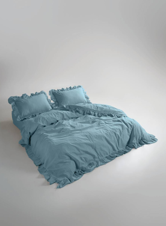 Эксклюзивное постельное белье Limasso Exclusive  Mineral blue 200x220 из вареного хлопка