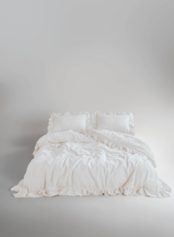 Ексклюзивна постільна білизна Limasso Exclusive  Snow white200x220 з вареної бавовни