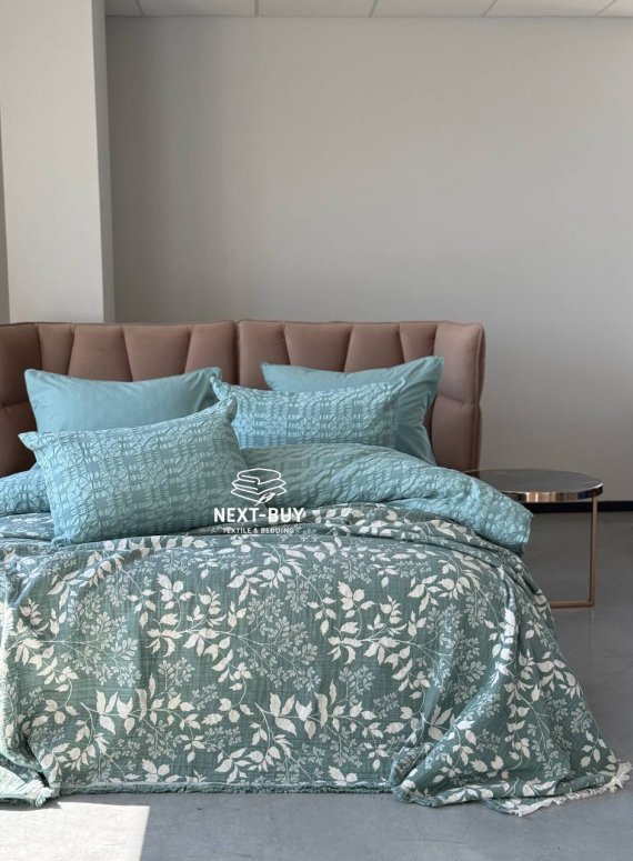 Муслиновое покрывало Saheser Model Amor Yesil евро Турция