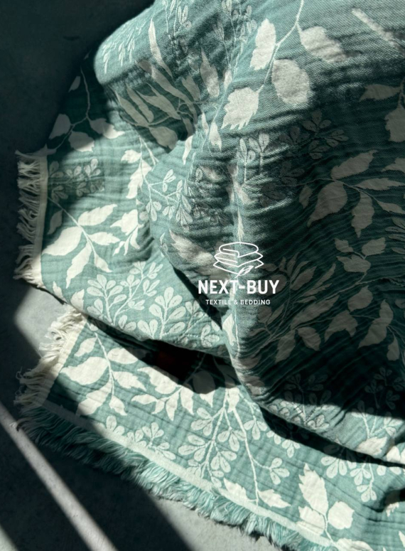 Муслиновое покрывало Saheser Model Amor Yesil евро Турция