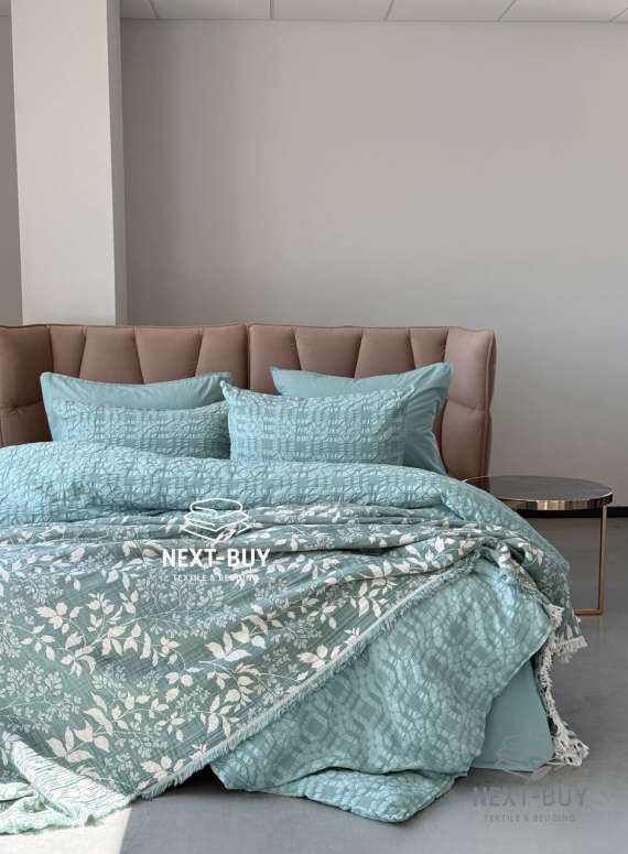 Муслиновое покрывало Saheser Model Amor Yesil евро Турция