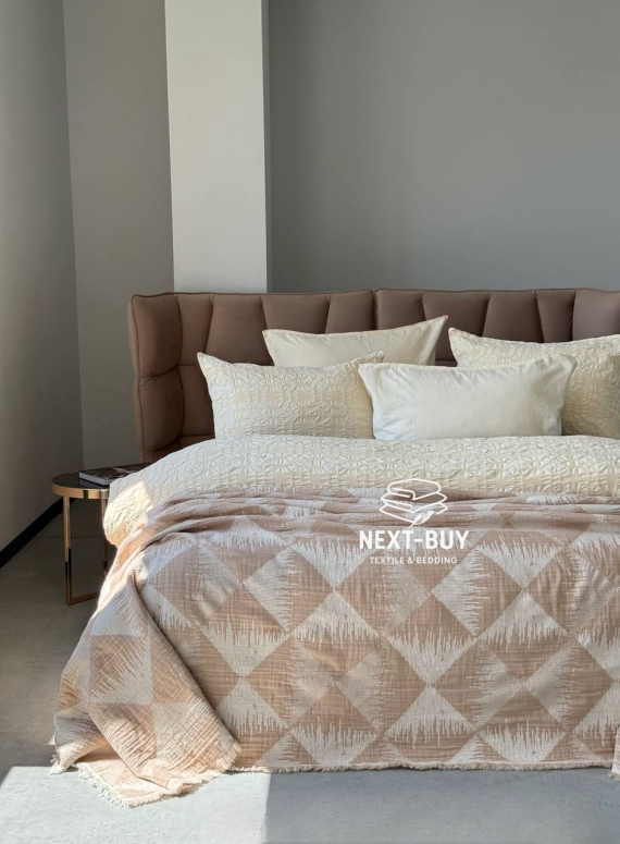 Муслиновое покрывало Saheser Model dolce Bej евро Турция