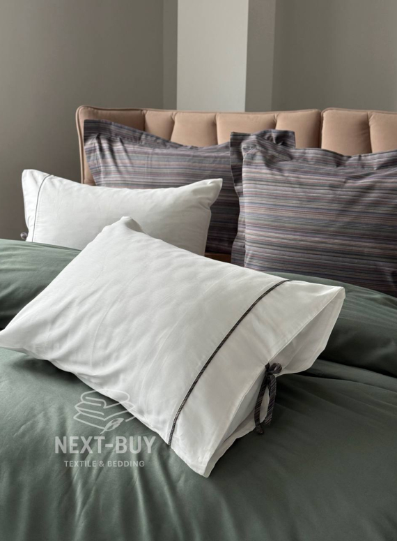 Elba Yesil Pasioni — постільна білизна з сатину преміум класу 210 TC з простирадлом на резинці