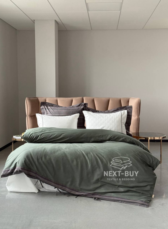 Elba Yesil Pasioni — постільна білизна з сатину преміум класу 210 TC з простирадлом на резинці