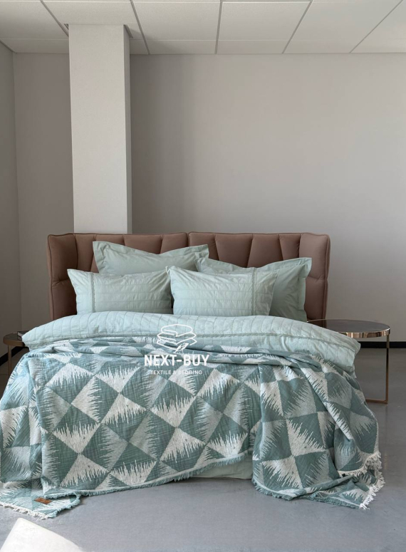 Муслиновое покрывало Saheser Model dolce Yesil евро Турция