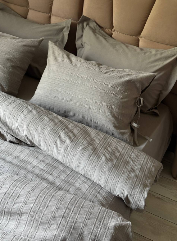 Постільна білизна Saheser Lucca gri євро 200х220 jacquard