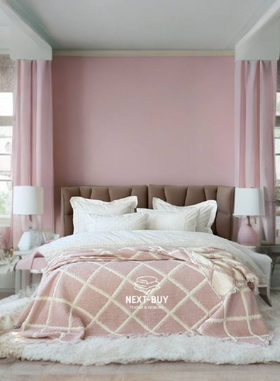 Муслиновое покрывало Sage bloom pudra/krem евро Турция