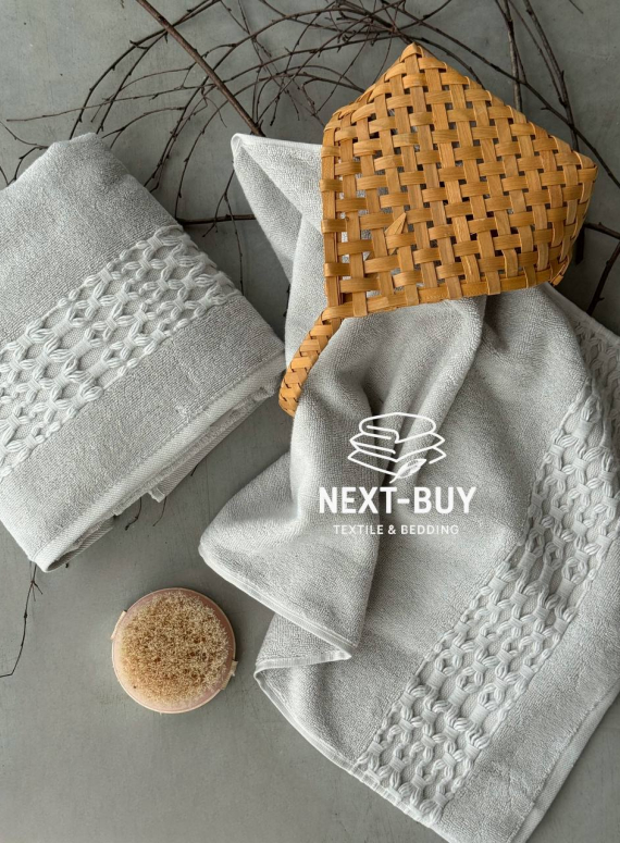 Набір бавовняних рушників Cestepe Soft touch light gri 2шт