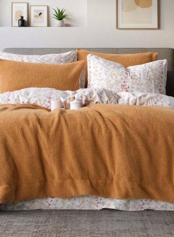 Зимовий комплект постільної білизни двосторонній Sherwood Zerdecal полуторний Туреччина