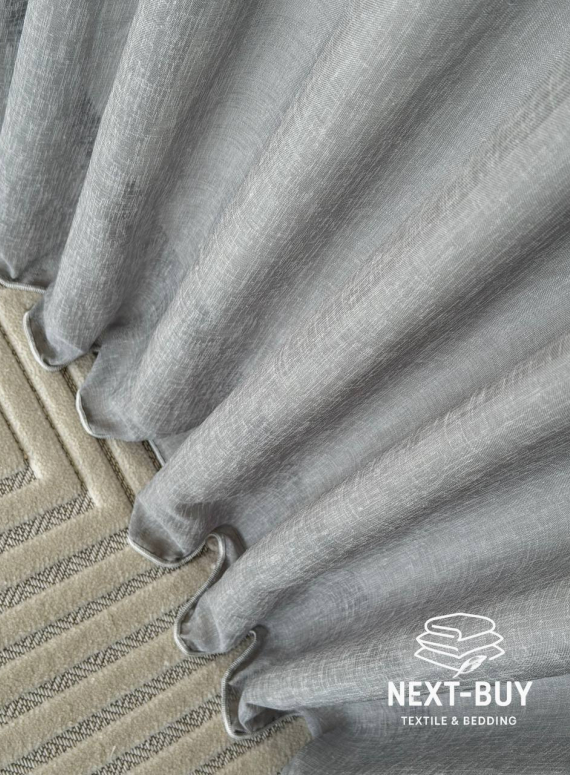 Тюль однотонний сірий льон Linen Sofia Veil преміум якість Туреччина