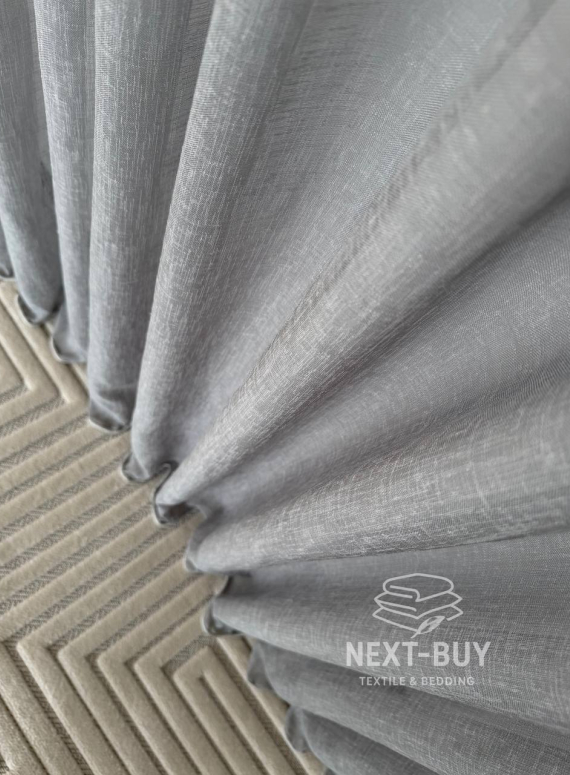 Тюль однотонний сірий льон Linen Sofia Veil преміум якість Туреччина