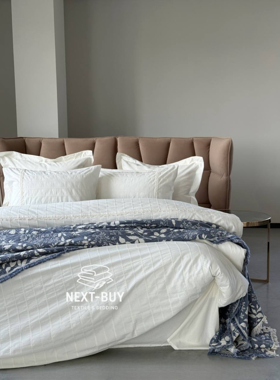 Постільна білизна з простирадлом на резинці Saheser Jasmin Krem