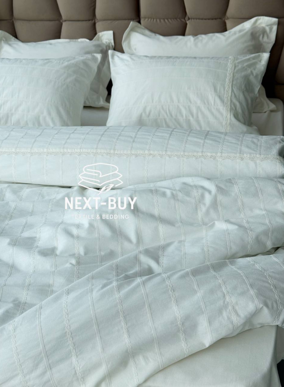 Постільна білизна з простирадлом на резинці Saheser Jasmin Krem