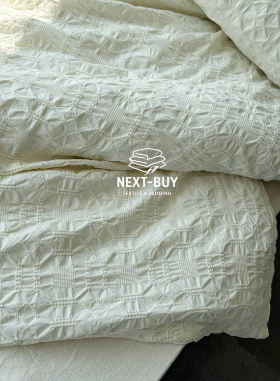 Эксклюзивное Семейное постельное белье Limasso Kristal Snow white 160х220(2шт) из вареного хлопка