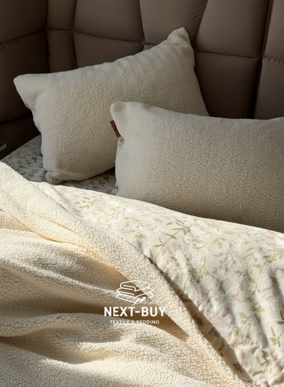 Зимовий комплект постільної білизни двосторонній Sherwood Krem євро Туреччина