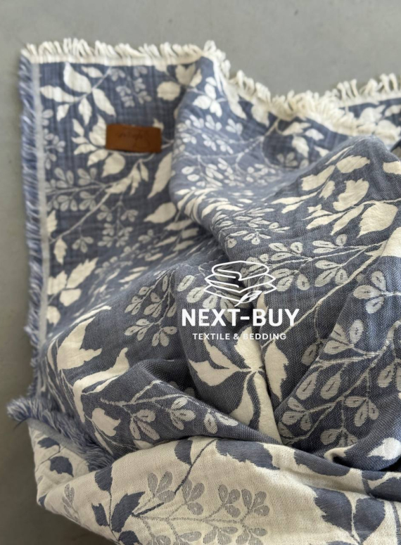 Муслиновое покрывало Saheser Model Amor Lacivert евро Турция