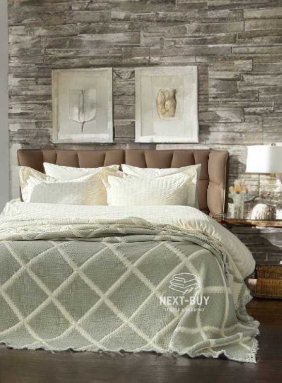 Муслиновое покрывало Sage bloom Olive евро Турция