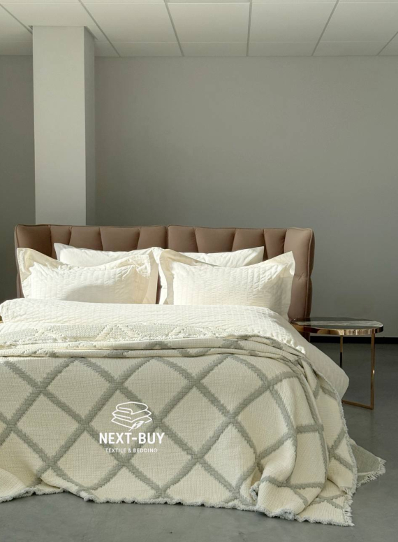 Муслиновое покрывало Sage bloom Olive евро Турция