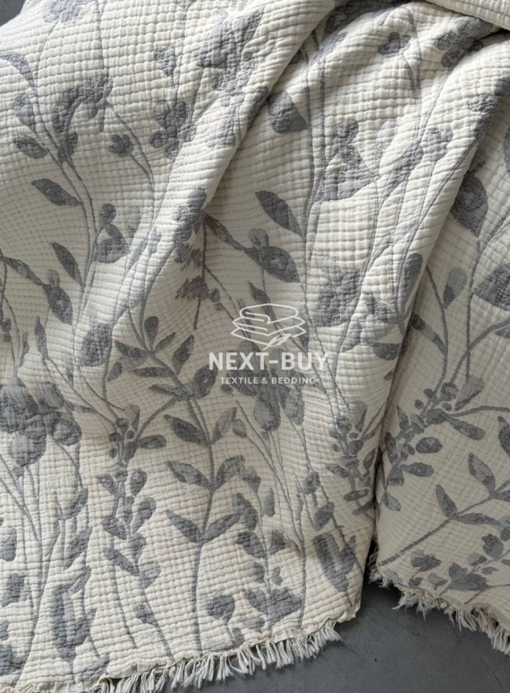 Муслиновое покрывало Misty Garden Gri евро Турция