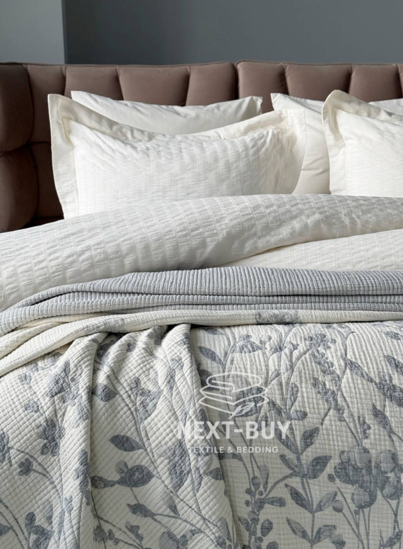 Муслиновое покрывало Misty Garden Gri евро Турция