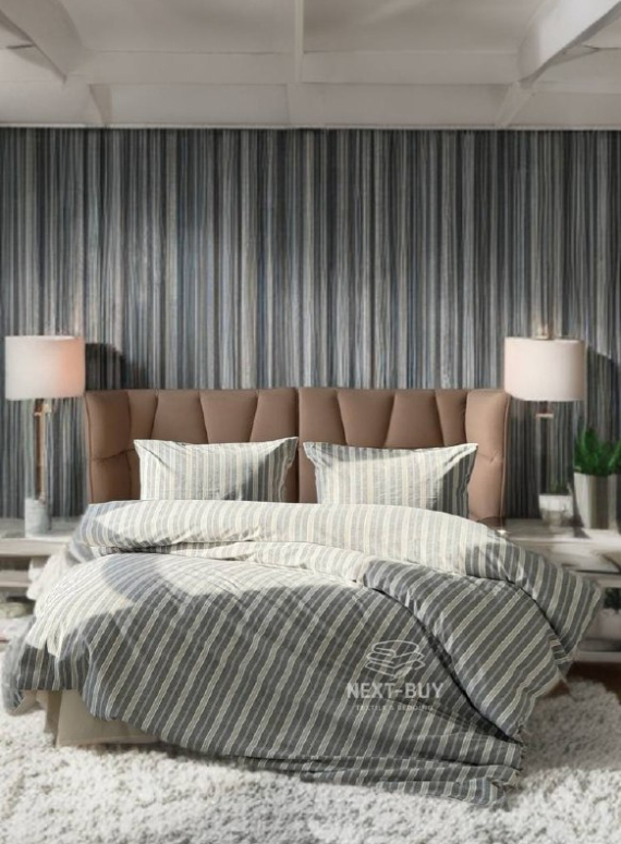 Постільна білизна з простирадлом на резинці Saheser Nadia Antrasit євро