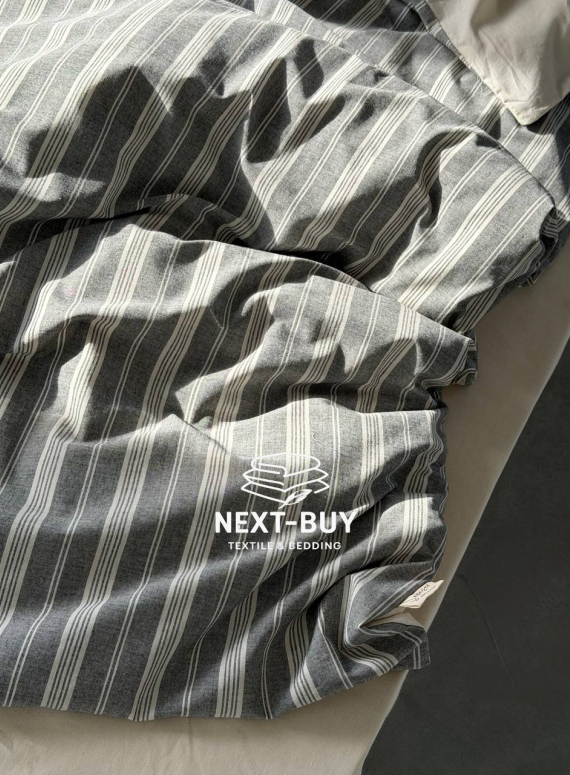 Постільна білизна з простирадлом на резинці Saheser Nadia Antrasit євро