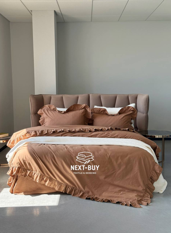 Ексклюзивна постільна білизна Limasso Exclusive  Wood smoke 200x220 з вареної бавовни