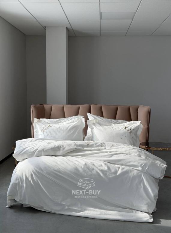 Постільна білизна євро Saheser Roman Варена бавовна з вишивкою