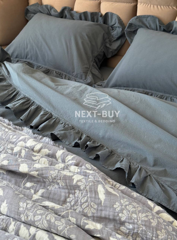 Ексклюзивна постільна білизна Limasso Exclusive  Castle rock 200x220 з вареної бавовни