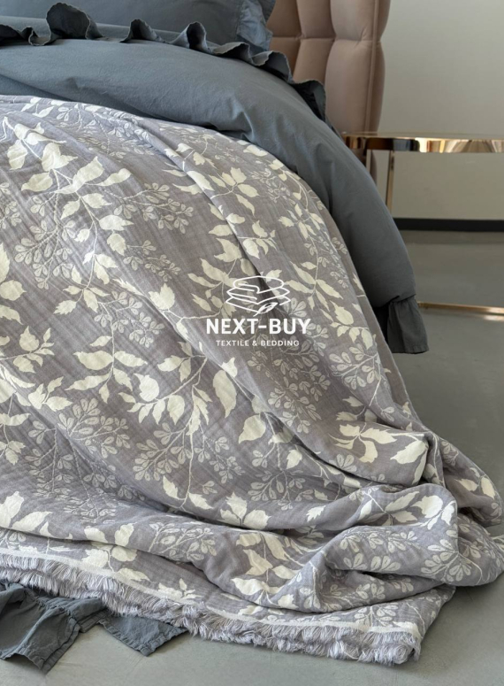 Муслиновое покрывало Saheser Model Amor Gri евро Турция