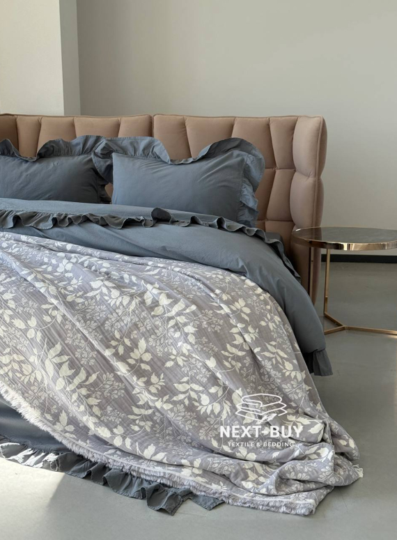 Муслиновое покрывало Saheser Model Amor Gri евро Турция