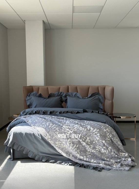 Муслиновое покрывало Saheser Model Amor Gri евро Турция