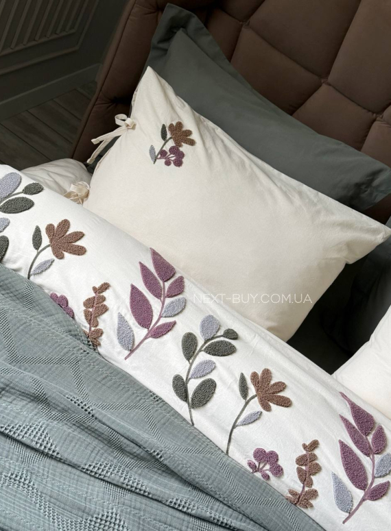 Постільна білизна з піке Saheser Paula Haki євро 200х220