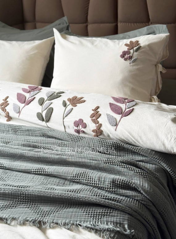 Постільна білизна з піке Saheser Paula Haki євро 200х220