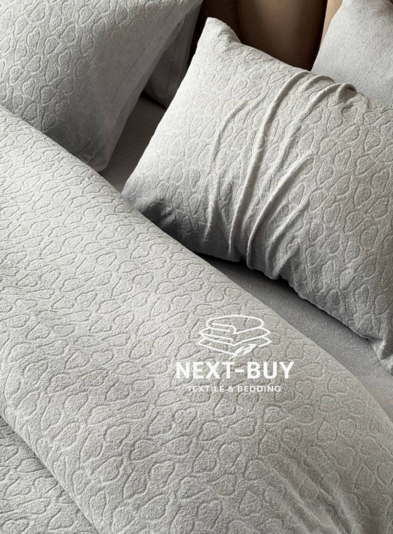 Постільна білизна махрова Maison D'or Jaquard Stretcu Terry Set Grey 200x220см