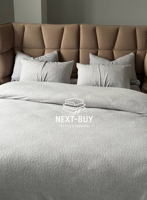 Постільна білизна махрова Maison D'or Jaquard Stretcu Terry Set Grey 200x220см