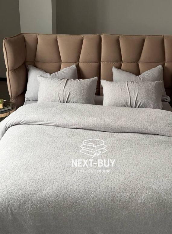 Постільна білизна махрова Maison D'or Jaquard Stretcu Terry Set Grey 200x220см