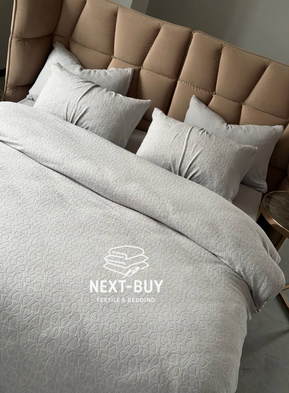 Постільна білизна махрова Maison D'or Jaquard Stretcu Terry Set Grey 200x220см