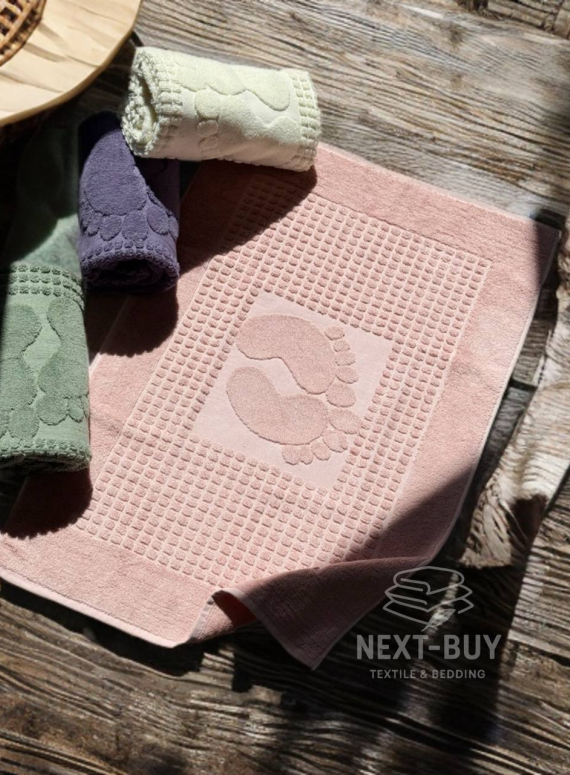Натуральний килимок-рушник для ніг Febo Ayak paspas pink 50x70