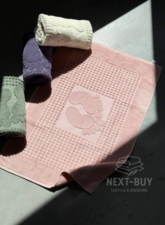 Натуральний килимок-рушник для ніг Febo Ayak paspas pink 50x70