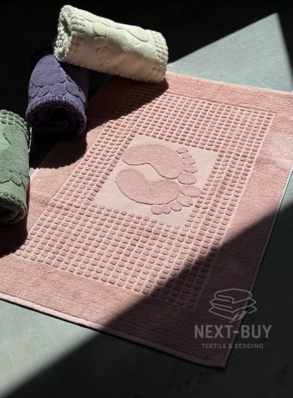 Натуральний килимок-рушник для ніг Febo Ayak paspas pink 50x70