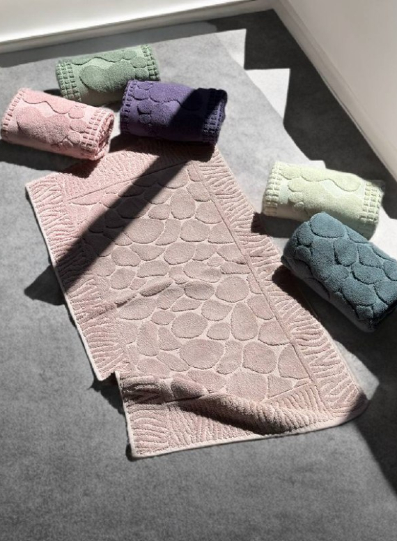 Натуральний килимок-рушник для ніг Febo Paspas rose 50x85