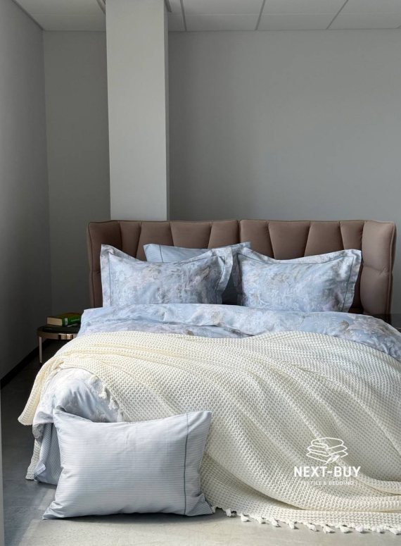 Постільна білизна Maison D'or Lily grey євро 200х220 тенсел