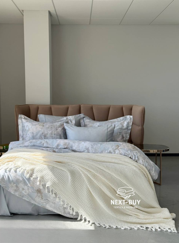 Maison D'or Paris Emeline вафельне покривало жатка з бахромою кремовий 240х260