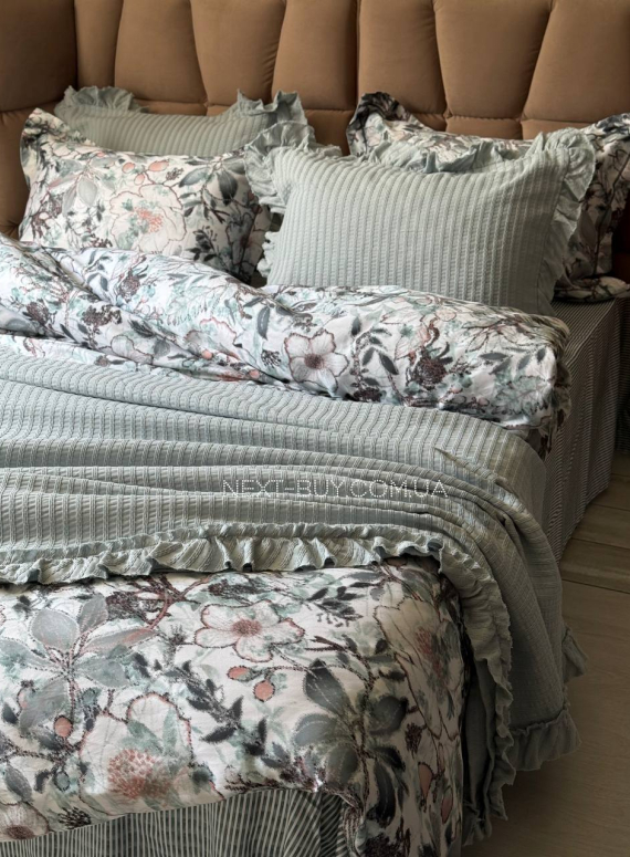 Постільна білизна Maison D'or Deira green євро 200х220 тенсел